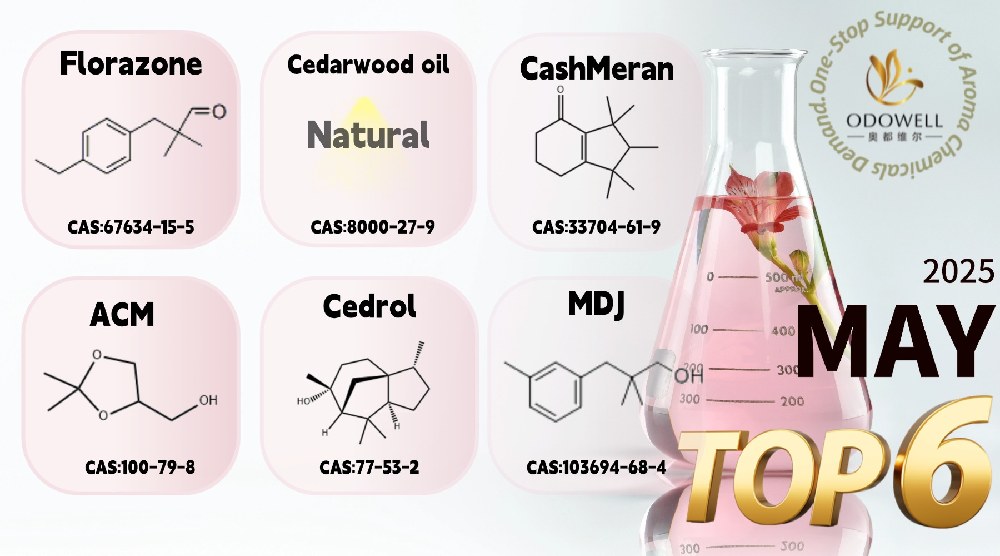 Odowell anuncia os 6 principais ingredientes de aroma mais vendidos para maio de 2025